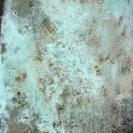 Abstract painting with pigments, ashes & charcoal