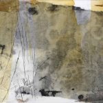 collage abstrakt aus papier,schellack & wachs - katja gramann
