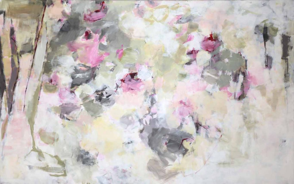 abstrakte acrylmalerei "rosige zeiten" katja gramann