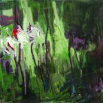 abstract acrylic painting - che guevara in the fairy tale forest - katja gramann