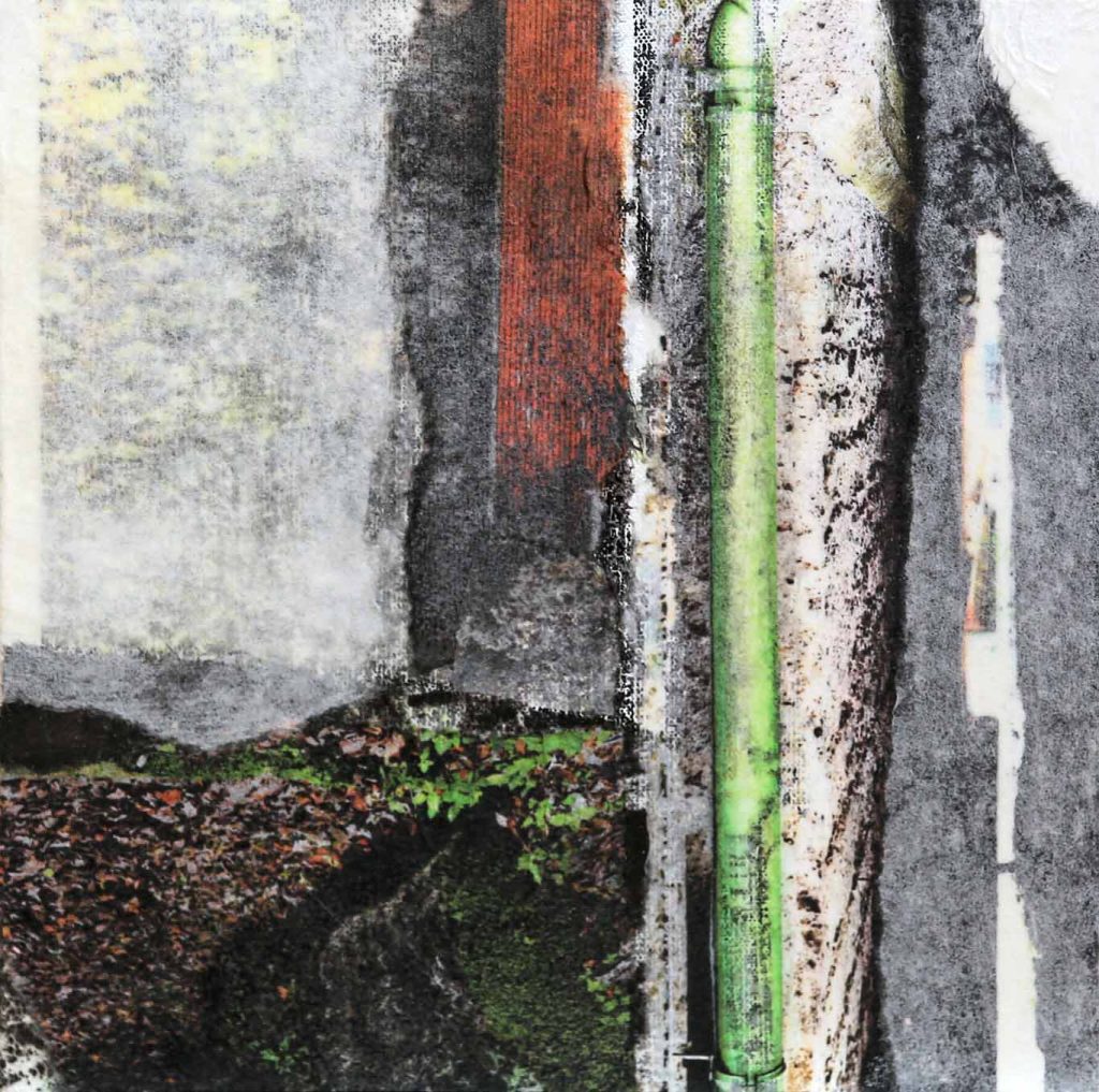 abstract collage - rain gutter - katja gramann