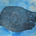 collage aus papier und wachs - ammonit - katja gramann