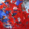 abstrakte Malerei rot und blau
