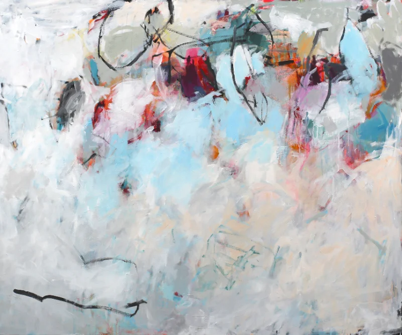 helles abstraktes Acrylbild 100x120cm