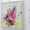 abstrakte Collage aus Papier grün rosa lila 40x40cm