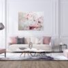 abstraktes Gemälde für Wohnzimmer mit rosa