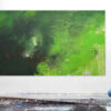 abstraktes großes grünes Gemälde für Altbau und Loft