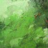 grünes abstraktes Gemälde groß für Wohnzimmer 90x180x5cm