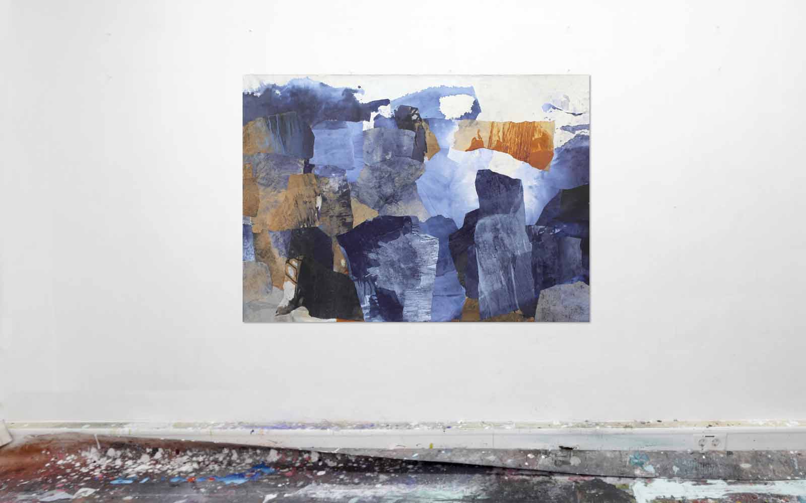 abstrakte Gemälde in blau
