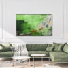 abstrakte Bilder für grünes Sofa