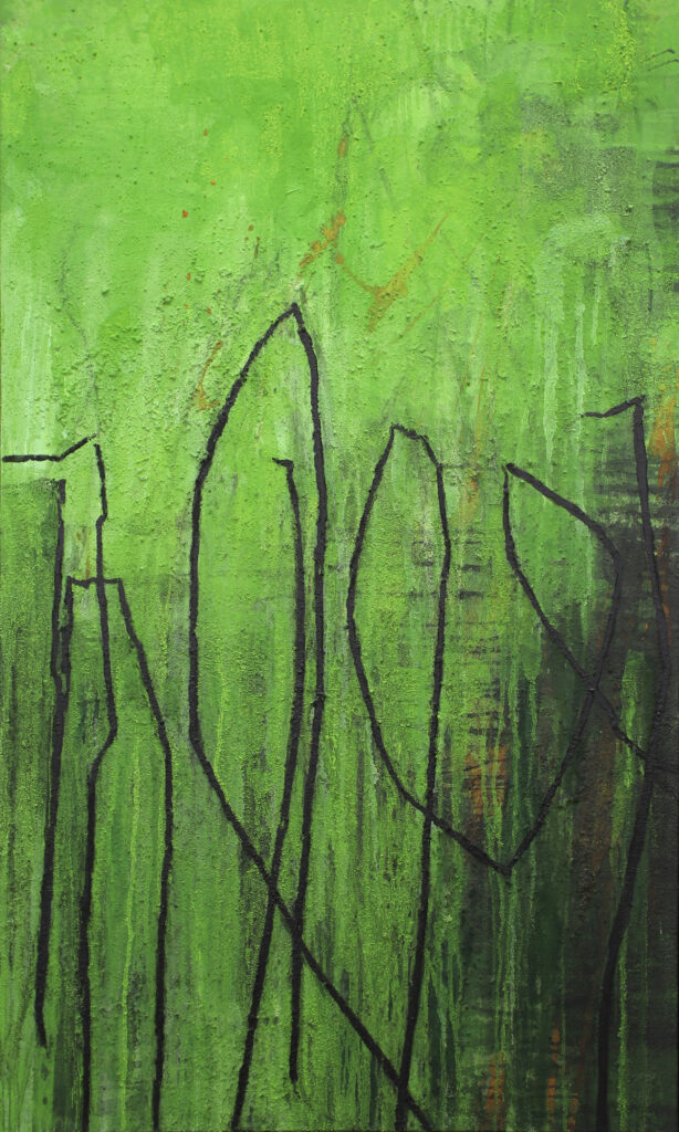 abstrakte grüne Originalgemälde auf Leinwand