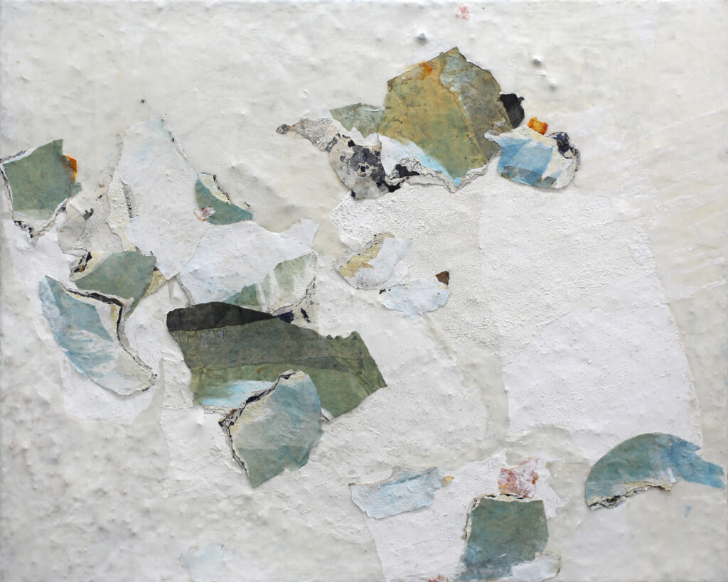 abstrakte weiße Bilder mit Material kaufen