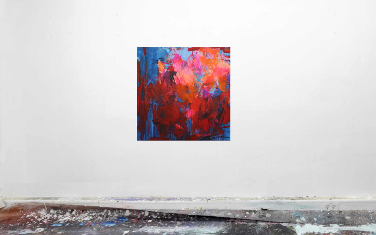 Bilder neon orange pink abstrakte Originalgemälde direkt vom Künstler kaufen