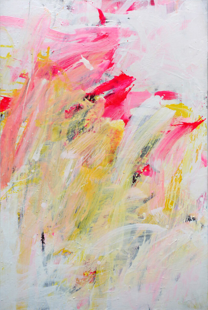 moderne Wandbilder neonpink und gelb kaufen