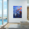 moderne Wandbilder groß und blau und abstrakt