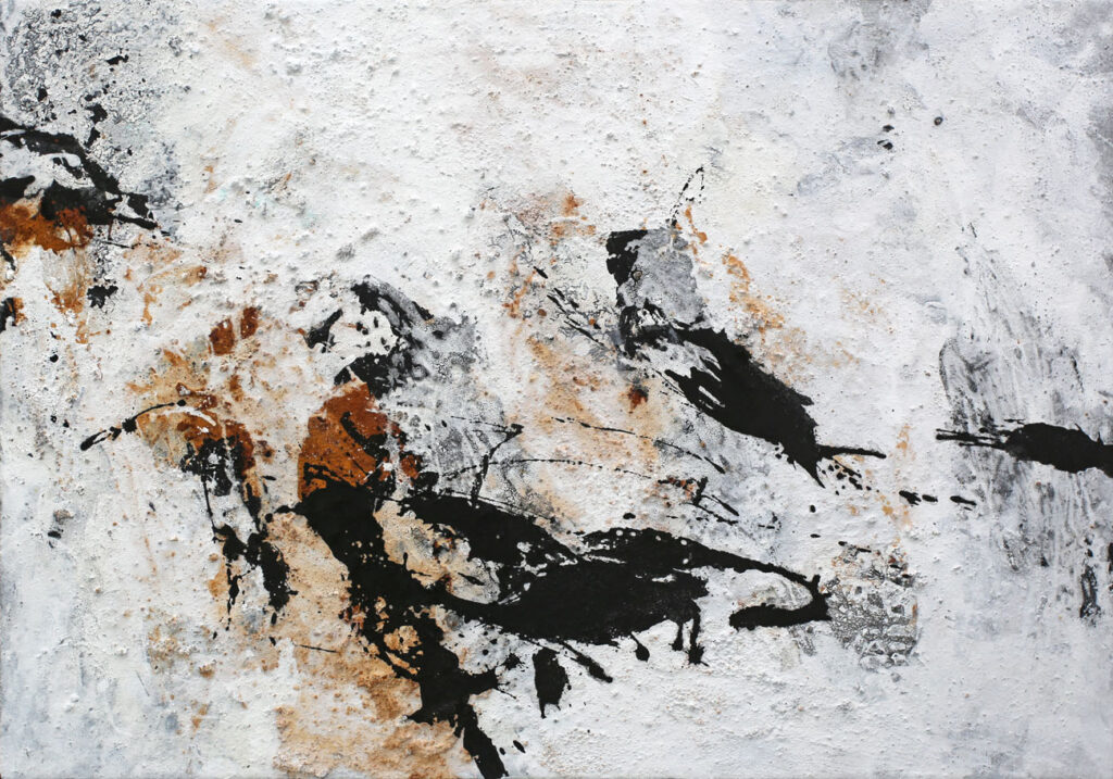 Originalgemälde in Mixedmedia schwarz weiß