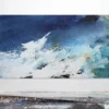 Das großformatige Gemälde "Thalassa" im Querformat (130x230cm) im Atelier von Katja Gramann