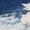 Nahaufnahme der Maloberfläche von Thalassa: reliefartige Struktur aus Asche, Pigmenten und Gesteinsmehl