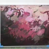 Abstraktes Original-Acrylgemälde „Füreinander Nr. 3" (100x120cm) von Katja Gramann direkt nach der Fertigstellung im Atelier, ungerahmt an die Wand gelehnt