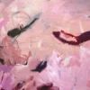Nahaufnahme der pastosen Pinselstruktur im abstrakten Gemälde „Füreinander Nr. 3" von Katja Gramann – Detailansicht der Acrylmalerei