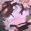 Nahaufnahme der pastosen Pinselstruktur im abstrakten Gemälde „Füreinander Nr. 3" von Katja Gramann – Detailansicht der Acrylmalerei