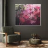 Abstraktes Acrylgemälde „Füreinander 1" von Katja Gramann an grünlicher Wand hinter einem Sessel