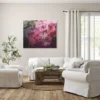 Abstraktes Acrylbild „Füreinander 1" von Katja Gramann an hellbeiger Wand im Wohnzimmer