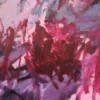 „Füreinander Nr. 4" – Detail der Farbverläufe in Bordeaux Detailaufnahme kräftiger Bordeaux- und Purpurtöne im Acrylgemälde „Füreinander Nr. 4"