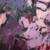„Füreinander Nr. 4" – Detail in Grün-. Rose- und Violetttönen Detailausschnitt aus „Füreinander Nr. 4" mit gestischen Farbverläufen in Grün, Violett und Rosé