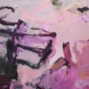 „Füreinander Nr. 4" – Detail in Rose- und Violetttönen mit gestischem Pinselstrich Detailausschnitt aus „Füreinander Nr. 4" mit gestischen Farbverläufen in Violett, Bordeaux und Rosé