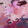 „Füreinander Nr. 4" – Detail in Rose- und Violetttönen Detailausschnitt aus „Füreinander Nr. 4" mit gestischen Farbverläufen in Violett, Bordeaux und Rosé