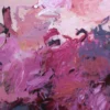 „Füreinander Nr. 4" – Detail in Rose-, Bordeaux- und Violetttönen Detailausschnitt aus „Füreinander Nr. 4" mit gestischen Farbverläufen in Violett, Bordeaux und Rosé