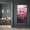 fuereinander-5-150x80x3cm-abstraktes-acrylbild-in-beerentoenen-auf-grauer-wand-im-wohnbereich-katja-gramann Abstraktes Originalgemälde in Beerentönen an grauer Wand im Wohn- und Essbereich