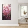 fuereinander-5-150x80x3cm-abstraktes-acrylbild-in-beerentoenen-fur-einrichtung-im-skandinavischen-stil-katja-gramann Abstraktes Originalgemälde "Füreinander Nr. 5" in Rosa- und Beerentönen an heller Wand in einem Wohnzimmer im skandinavischen Stil