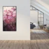 fuereinander-5-150x80x3cm-abstraktes-acrylbild-in-beerentoenen-perfekt-gehaengt-im-loft-katja-gramann Originalgemälde "Füreinander Nr. 5" in Galeriehöhe in einem modernen Loft gehängt