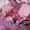 fuereinander-5-150x80x3cm-detail-2-katja-gramann Nahaufnahme der Pinselstruktur im Originalgemälde "Füreinander Nr. 5" mit kräftigen Strichen in Rosa, Weiß und Weinrot