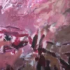 fuereinander-5-150x80x3cm-detail-6-katja-gramann Detailaufnahme der warmen Rosa- und Erdtöne im mittleren Bildbereich von "Füreinander Nr. 5"
