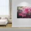 Abstraktes Acrylbild „Füreinander 2" von Katja Gramann auf weißer Wand im Schlafzimmer
