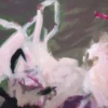 Detailaufnahme des handgemalten Originalgemäldes „Füreinander 2" von Katja Gramann mit gestischer Maltechnik