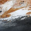 Detailausschnitt aus „Neubeginn Nr. 4" mit Übergang von Rost und Weiß zum verankernden Schwarz